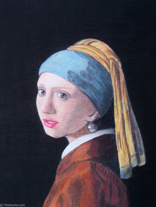 女孩与 珍珠的 耳环 有色 铅笔 通过 rose maynard barton