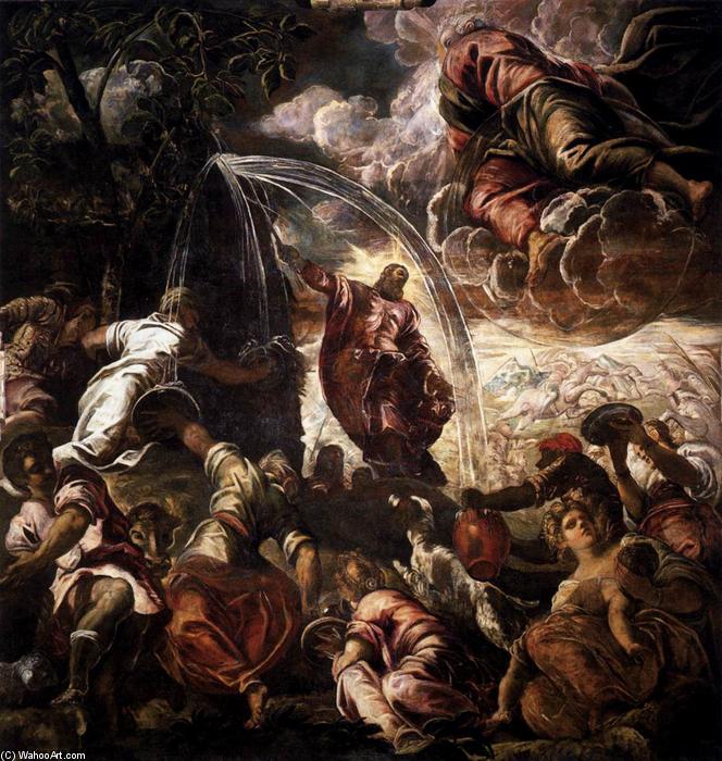 摩西图 水从的 岩石 通过 tintoretto(jacopo comin)